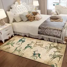 Скандинавский Лось Олень напечатанный ковер прикроватный коврик современное одеяло двери коврики площадь коврик для спальни Livinfg комната окна прикроватные