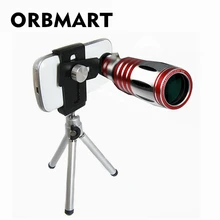 ORBMART Универсальный Регулируемый зажим 50X оптический зум Алюминиевый телескоп объектив+ мини штатив для iPhone 6 6S 7 7 Plus samsung Xiaomi