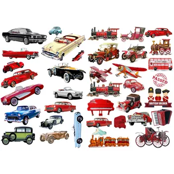 

1 PCS Vintage Classic Cars Train Korean Precut Decoration Stickers Desk Organizer School Supplies Office Accessories