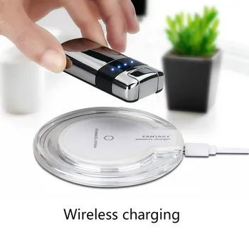 

USB or Wireless Charging Metal Windproof Lighter Touch Screen Switch Power Display Double Arc Electric Plasma Pulse Lighters