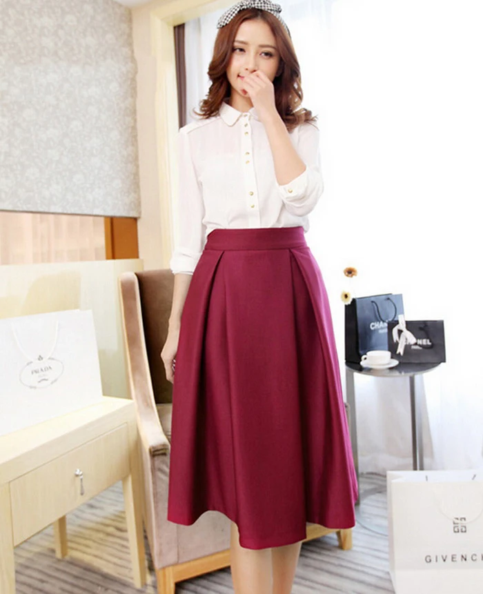 High Waisted Vintage Skirts Dress Ala