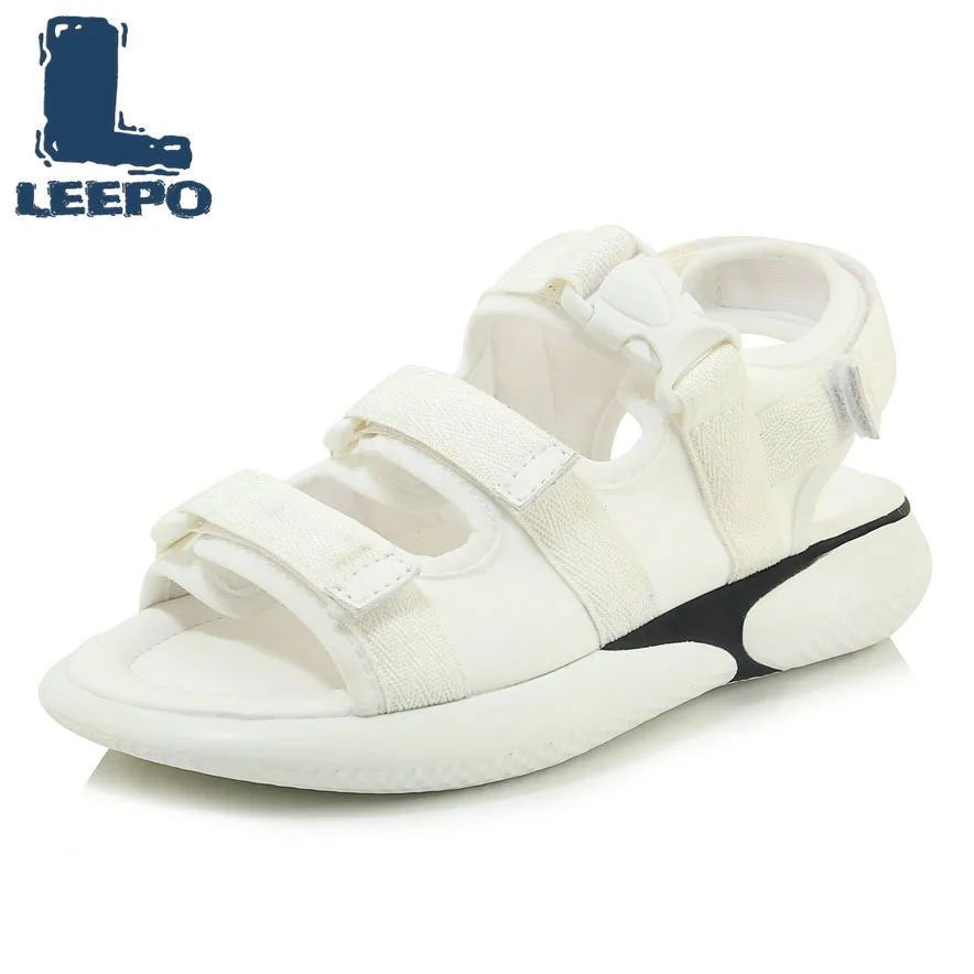 

LEEPO Woman Platform Sandals Summer Ultra-light Comfort Flats Shoes Women Large Size Mesh Thick-soled Solid Black Sandals Ladies