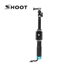 SHOOT 39 Inch Extendable Handheld Selfie Stick Waterproof Monopod for Gopro 5 4 3 Session sjcam eken h9 With Wifi Remoter Clip