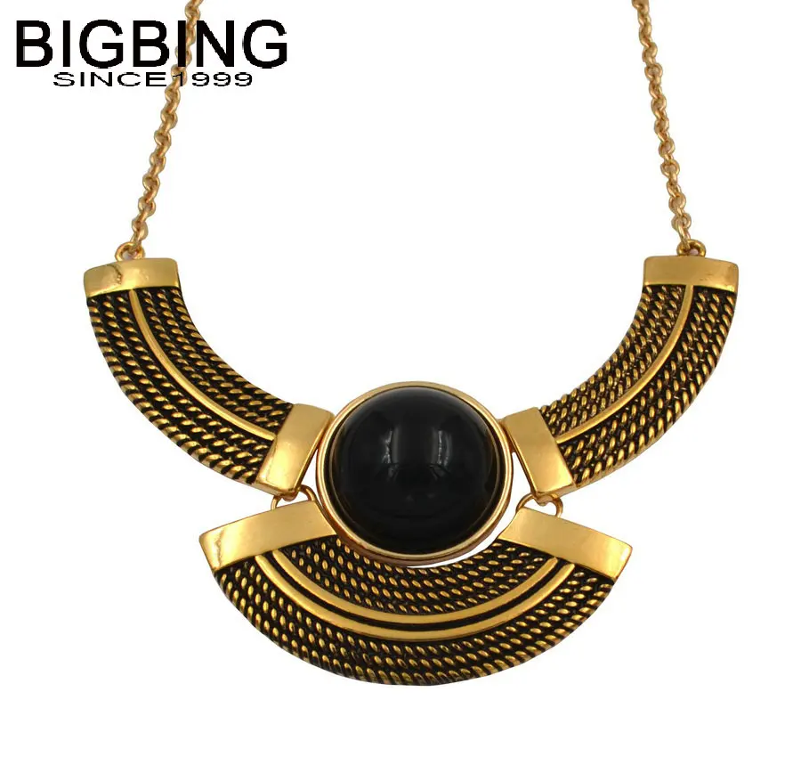 

S007 BIGBING fashion jewelry golden female punk metal chain necklace alloy Necklace wholesale jewelry good quality