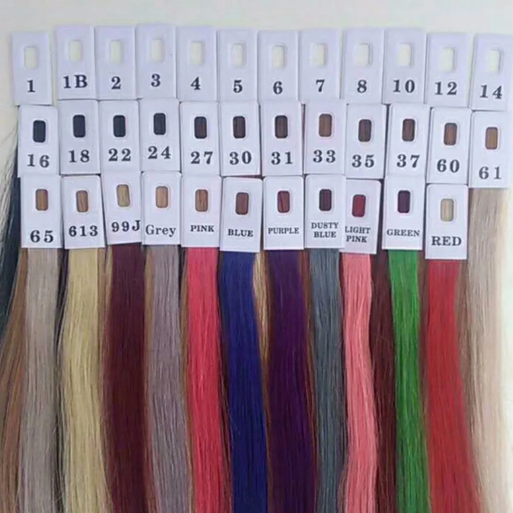 Human Hair Color Ring for All Kinds of Hair Extensions, Color Chart, 35 Colors