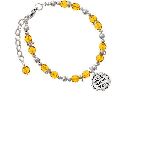 God Gave Me You Yellow Beaded Bracelet