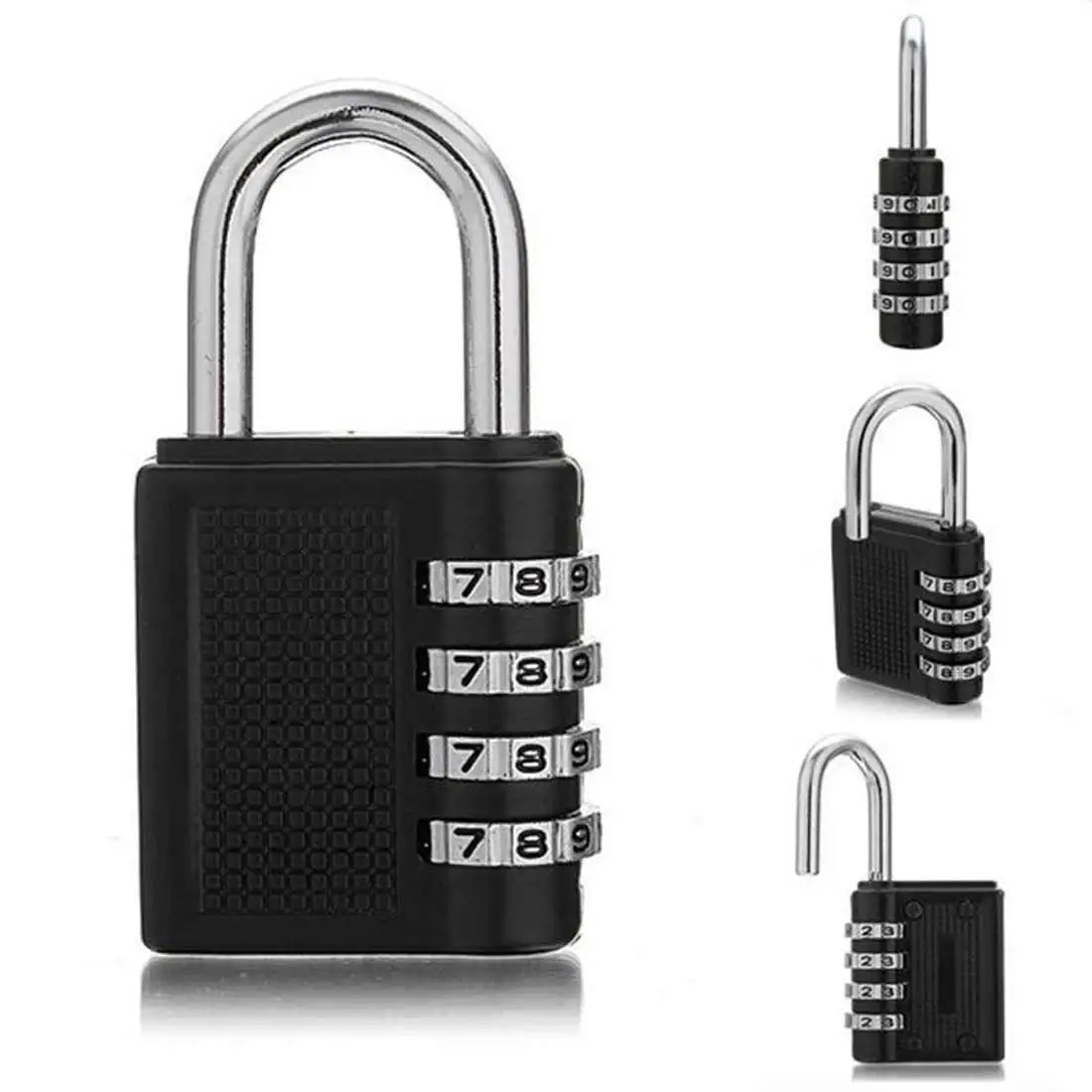 

Zinc Alloy 4 Dial Digit Password Lock Combination Suitcase Luggage Metal Code Padlock Cupboard Cabinet Locker