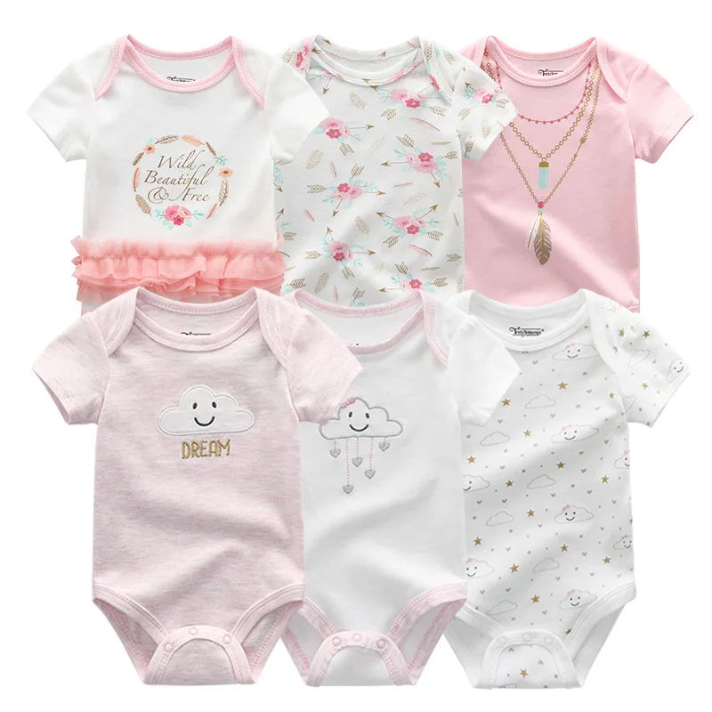 baby clothes6730 6 шт./лот, Одежда для новорожденных мальчиков, хлопковая одежда для маленьких девочек 0-12 месяцев, Roupa de bebes, одежда с единорогом для маленьких девочек, боди, платье для девочек - Цвет: baby clothes6730
