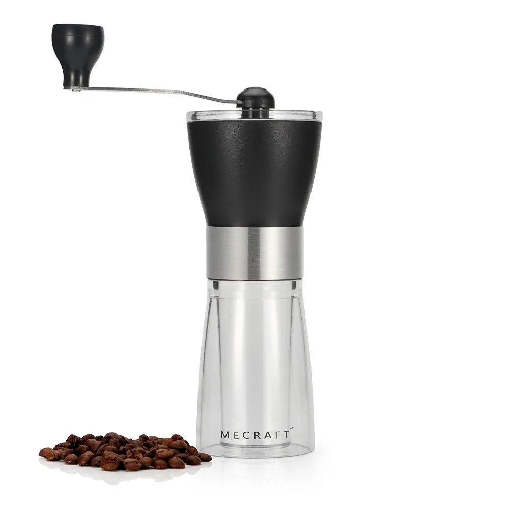 Manual Coffee Grinder, Hand Crank Ceramic Conical Adjustable Burr Mill