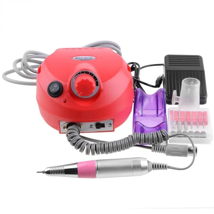 

New Superior 220V Pro Acrylic Electric Nail Drill File Buffer Bits Manicure Pedicure Kit Set HJL2018 Ship For RU