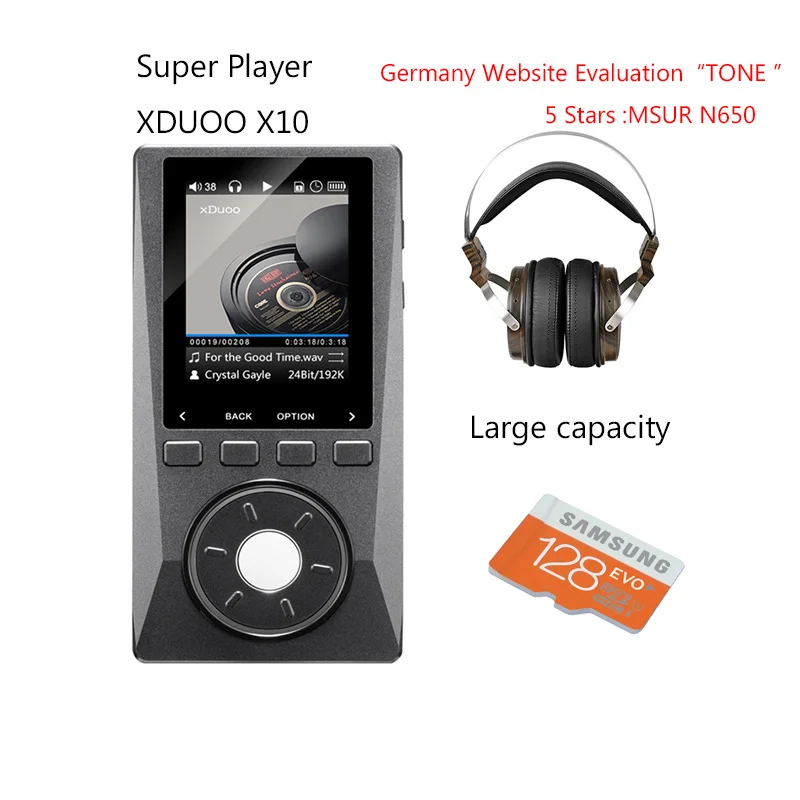 MP3 XDUOO X10 Portable High Resolution Lossless DSD Music Player DAP Support Optical Output