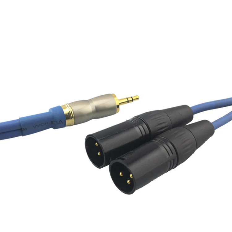 High Premium TRS Mini Jack 3 5mm to 2 XLR 3Pin Male Microphone Speaker Audio Cable for Mixer PC Microphone Headphone Splitter