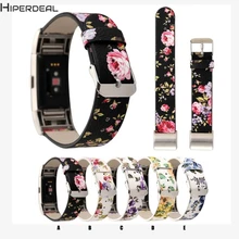 HIPERDEAL шаблон кожаный ремешок замена часы ремешок для FitBit Charge 2 Горячие 17Dec20 дропшиппинг