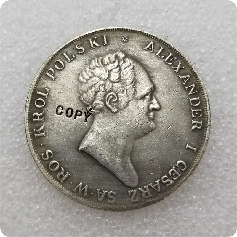 

1823,1824,1825,POLAND 10 ZLotych Polskich - Aleksandr I COPY COIN