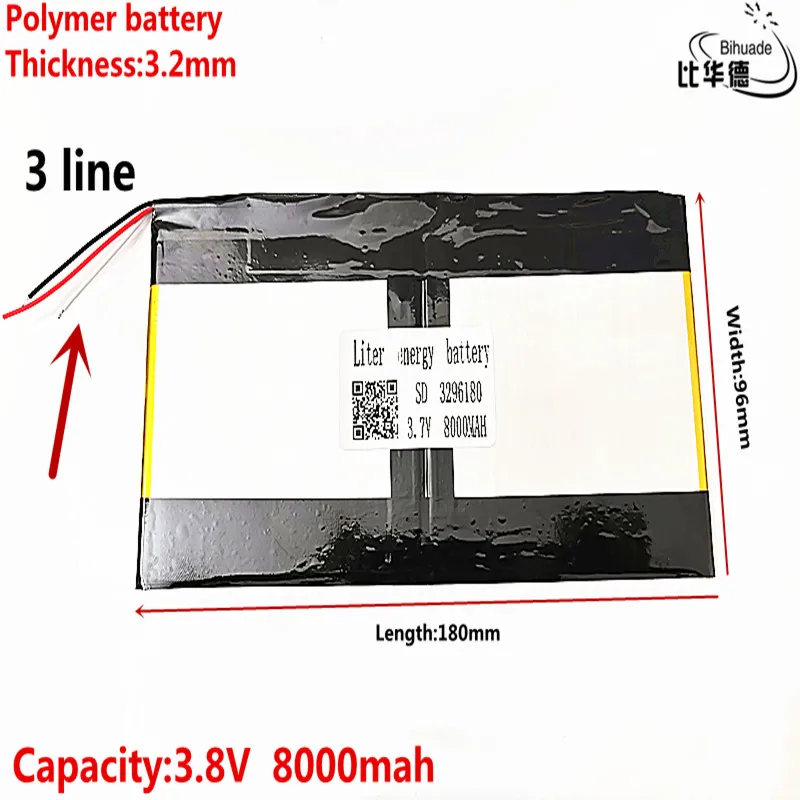 Tanie 3296180 3.7v 8000mAh dla tabletu Teclast X98 air 3G v99i bateria pc 3 przewody doskonała jakość alternatyw o dużej pojemności