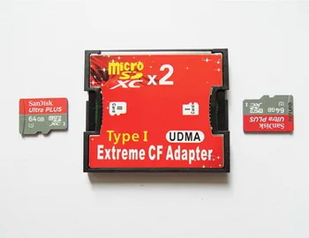 

by dhl or ems 100pcs Red Single/Dual Slot Micro SD SDHC SDXC TF to CF Adapter MicroSD to Compact Flash Type I Card Converter