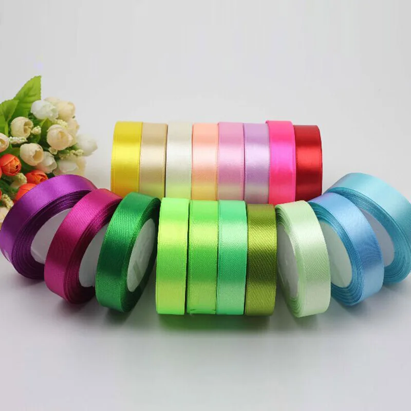 

25Yards/Roll Grosgrain Satin Ribbons for Wedding Christmas Party Decorations DIY Bow Craft Ribbons Card Gifts Wrapping Supplies
