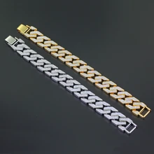 Шикарные пескоструйные браслеты в Майами, кубинская сеть в стиле хип-хоп золотой, серебряный тон тяжелый 16 мм браслет для мужчин и женщин ювелирные изделия