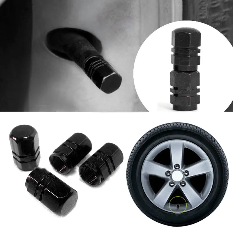

New 4pcs/ Set Aluminum Car Wheel Tires Valves Caps Theftproof Tyre Stem Air Airtight Covers