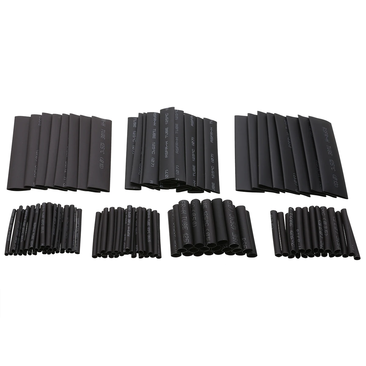 127pcs/set Assorted Heat Shrink Tube Black Wire Wrap Electrical Insulation Cable Sleeving 2-13mm