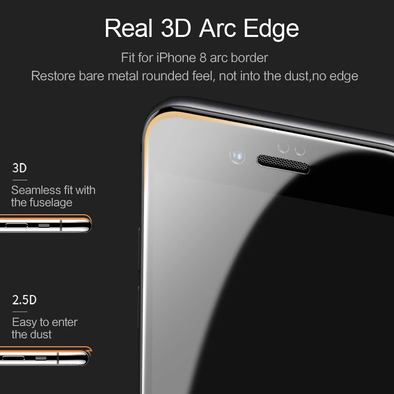 USAMS Защитная пленка для экрана iPhone 7 8 6s X XS Max XR 3D полная защита закаленное стекло