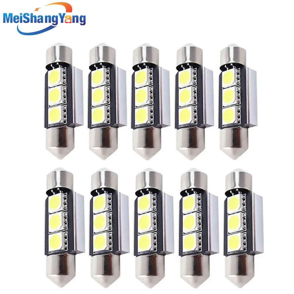 10 шт. 36 мм 39 3 SMD 5050 чисто белая купольная гирлянда CANBUS без ошибок для автомобиля