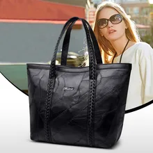 Genuine Leather Black Big Bag for Women Sac a Main Femme De Marque Luxe Cuir 2019 Shoulder Torebki Damskie Designer Bags Handbag bags for women crossbody chain sac a main femme de marque luxe cuir 2018 woman leather luxury handbags women brands