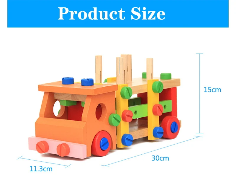 Деревянный разборочный винт автомобиль детские игрушки Монтессори гайка многофункциональный набор инструментов для ремонта руки-на сборке ребенок моделирование игрушка подарок