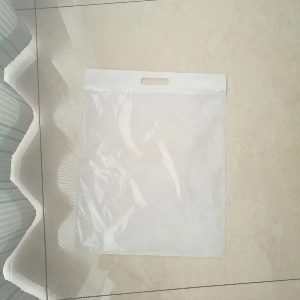 

wholesales 500pcs/lot custom size non woven plastic shopping bags for clothes with handle Clothes Zip Lock Self Sealing Bags