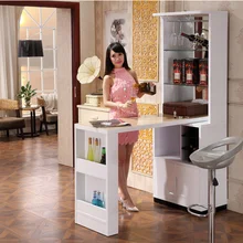 Домашний Деревянный барный набор мебели, барный стол с светодиодный светильник Q02