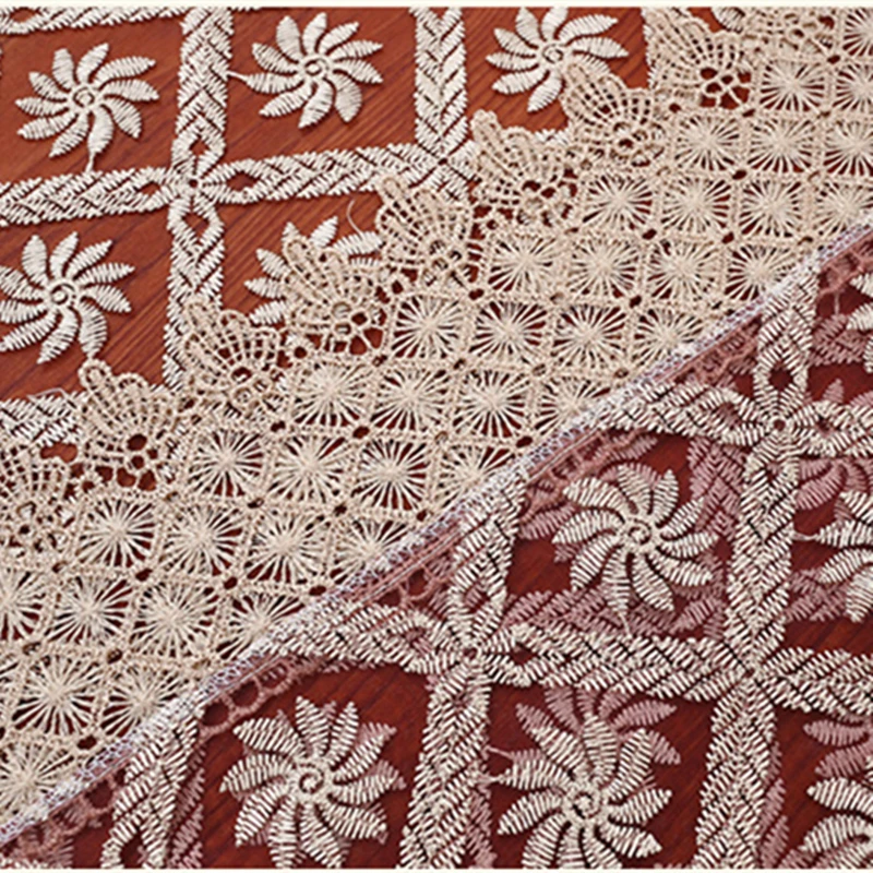 Lanweini Hollow Embroidered Elegant Fabric Tablecloths For Rectangular Table Cloth For Table Decor Crochet Tea TV Cabinet Cover