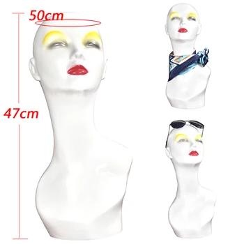 

PVC Women Mannequin Head Wig Stand Hat Holder Necklace Jewelry Display Mold Rack