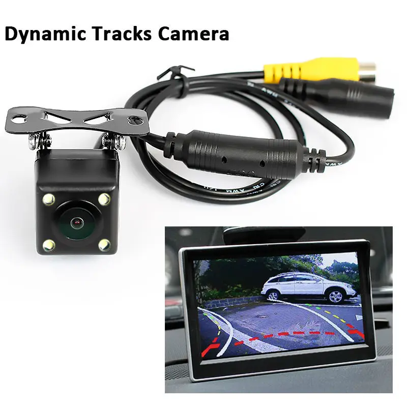 Beste Auto Parking Assistance Waterdicht 170 Hoek HD CCD Intelligente Omkeren Traject Dynamische Tracks Rear View Voertuig Camera