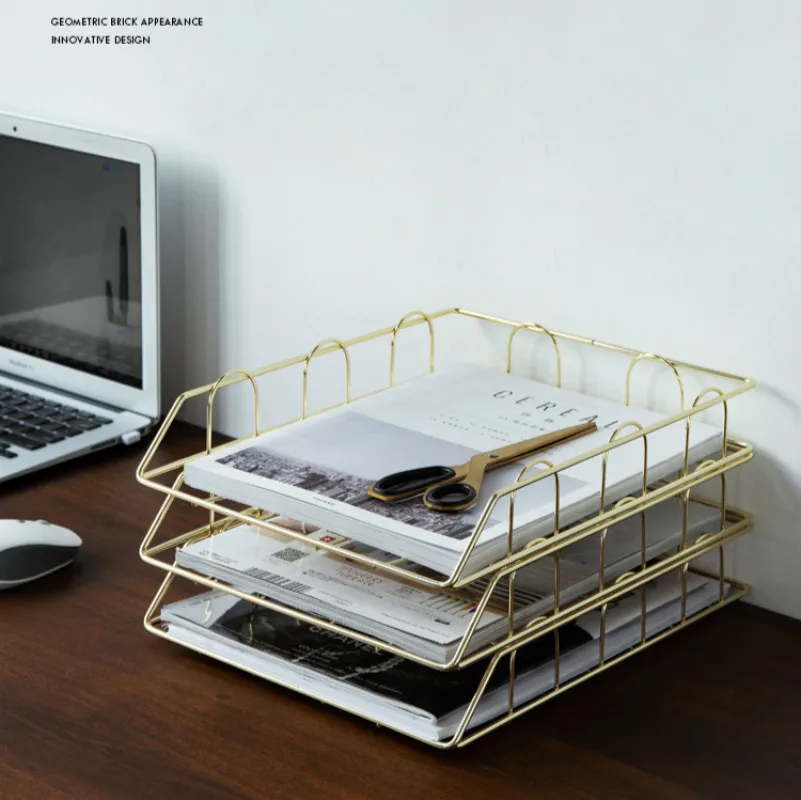 

Office Desktop Storage Basket Magazine Rack Wrought Iron Document Magazine Storage Basket Newspaper Storage Basket