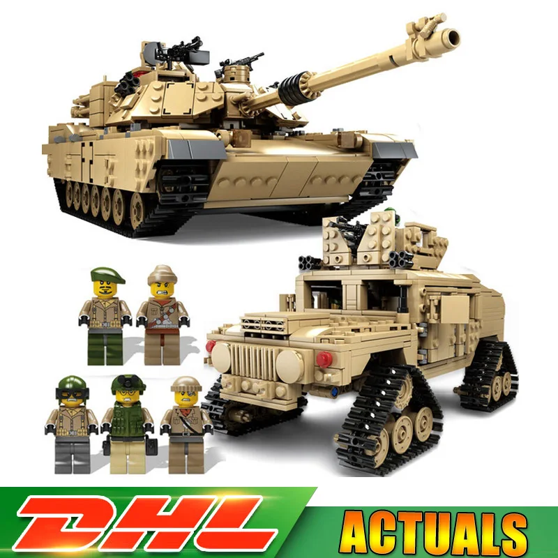 

1643 Pcs KAZI Tank Building Blocks Blocks M1A2 ABRAMS MBT KY10000 Creative 1 Change 2 Tank Models Toys Compatible LegoINGlys