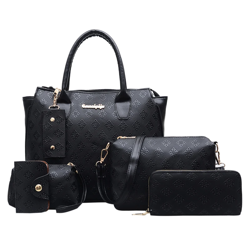 

Dropshipping 2018 Female New Women Handbags Soft PU Four Piece All-match Shoulder Diagonal Package of Western Style Portable Bag