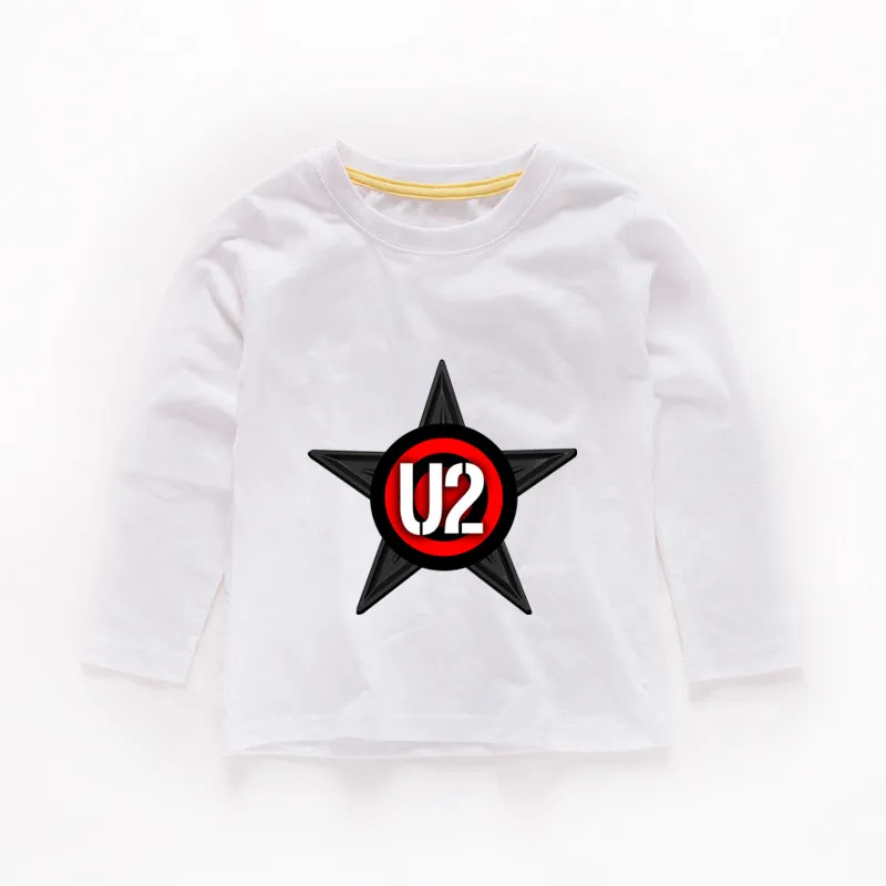 От 2 до 12 лет Детская U2 для маленьких Топы для девочек Одежда для маленьких мальчиков детская одежда с длинными рукавами футболка b242