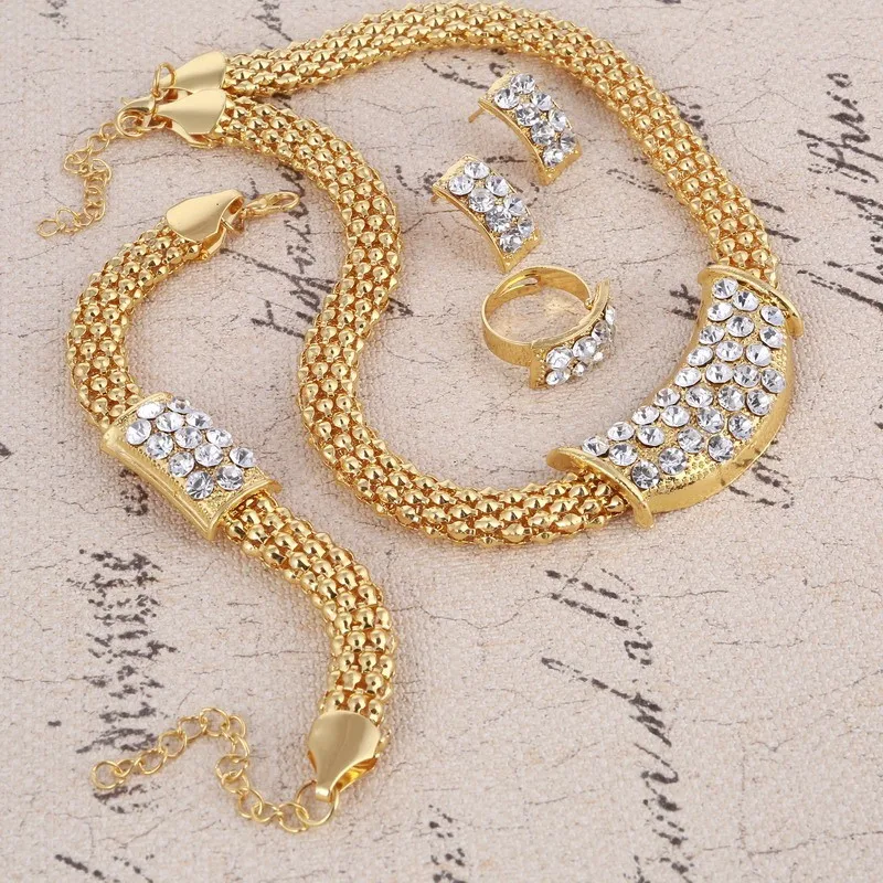 Amazing Price Wedding Gold Jewelry Sets For Women Pendant Statement African Beads Crystal Necklace Earrings Bracelet Rings 81 Amazing Price Wedding Gold Jewelry Sets For Women Pendant Statement African Beads Crystal Necklace Earrings Bracelet Rings