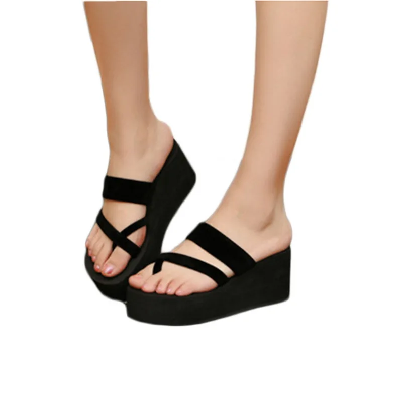 

WENYUJH Platform Sandals In High Heels Shoes Woman Sandalie Summer Wedge Sandals Straped Slippers Beach Flip Flops Slides Women