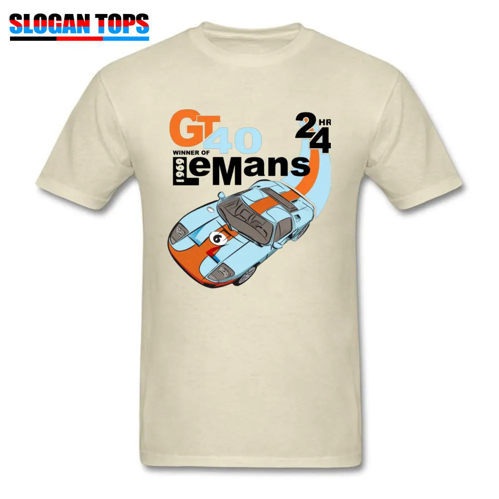 Casual Cotton Tops Shirt for Men Cool Tshirts Classic Company Round Collar T Shirt Short Sleeve Wholesale NEW Classic Ford GT40 T shirt 23562 beige