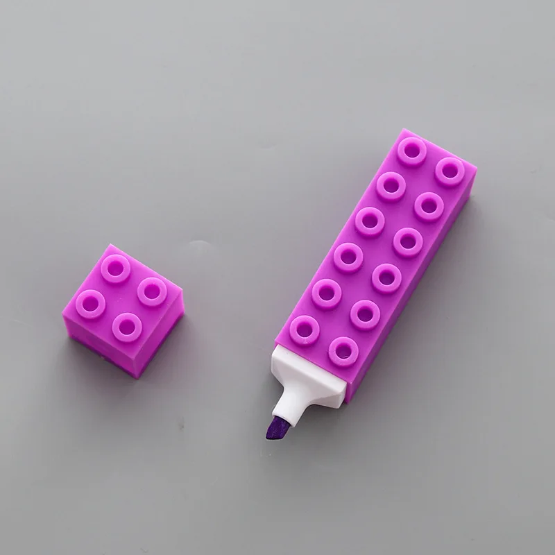 1 шт. Lytwtw's креативные строительные блоки маркер ручка милые Kawaii Граффити ручки ребенок студент живопись канцелярские принадлежности - Цвет: Purple
