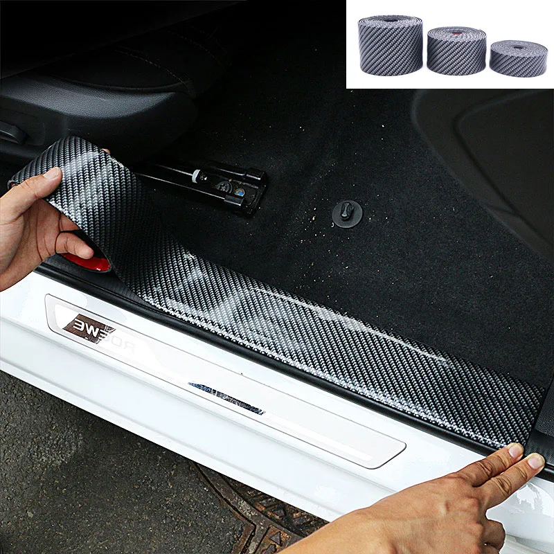 

2.5 meter Car Style Carbon Fiber Pattern Decoration Anti-scratch Car Door Pedal Rear trunk Lid Front Bumper Protector Sticker