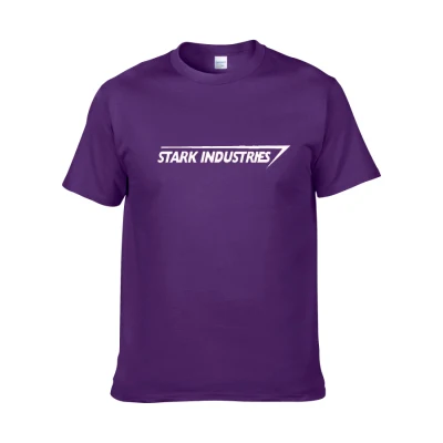 Новая-STARK INDUSTRIES футболка новая мода крутые повседневные футболки хлопок высокое качество футболка для мужчин футболка с круглым вырезом для мужчин - Цвет: purple