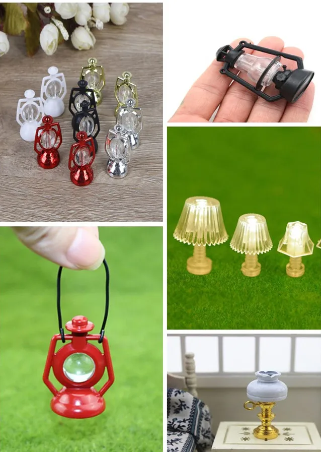 

1/2Pcs Retro oil lamp Dollhouse Miniature Toy Doll Food Kitchen living room Scale Accessories dollhouse lawn lamp lighting