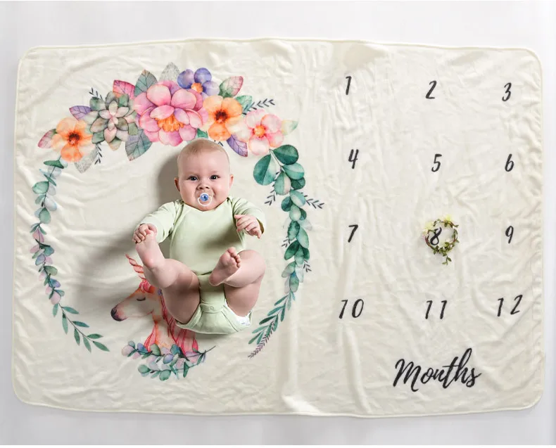 102X152 см детское одеяло для фотосъемки реквизит для фотосъемки новорожденных ежемесячное детское одеяло для фотосъемки