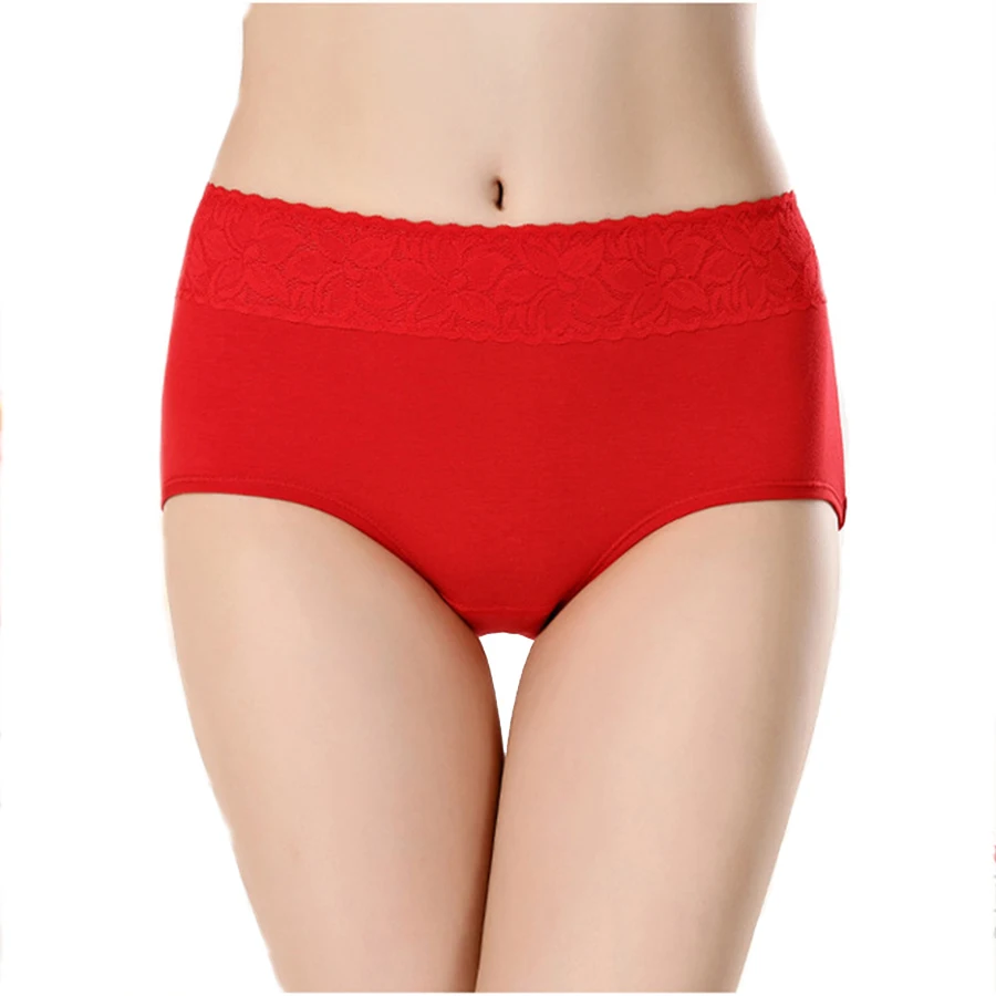 Cotton Panties High Waist Women Underwear Sexy Lace Comfort Women Briefs Soft Seamless Slimming