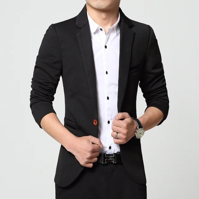 Abetteric Mens Slim-Fit Business Fashion Two-Button Contrast Blazer Jacket Suits Abetteric Mens Slim-Fit Business Fashion Two-Button Contrast Blazer Jacket Suits