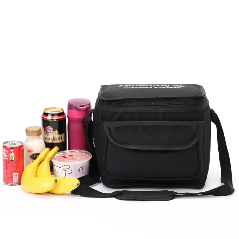 brand thermal picnic box black cooler bags cool shoulder bag lunch food vehicle insulation ice