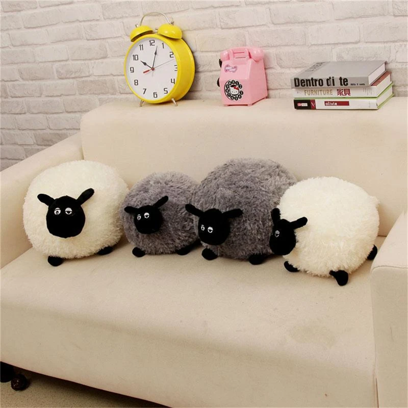 Plush Toys Cute Stuffed Soft Sheep Character Kids Baby Toy Gift Doll White//Gray