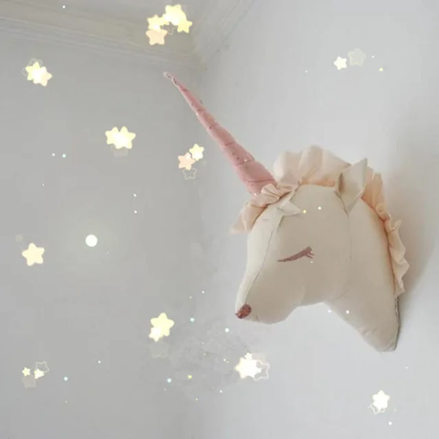 White Deer Unicorn Swan Stuffed Animal Head Decor Baby Room White Deer Unicorn Swan Stuffed Animal Head Decor Baby Room Nursery Heads Hangings Kids